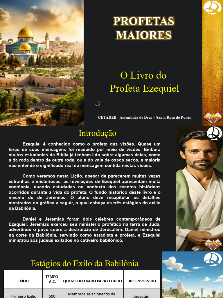 Profetas Maiores Ezequiel Pdf Cativeiro Babilônico Jeremias