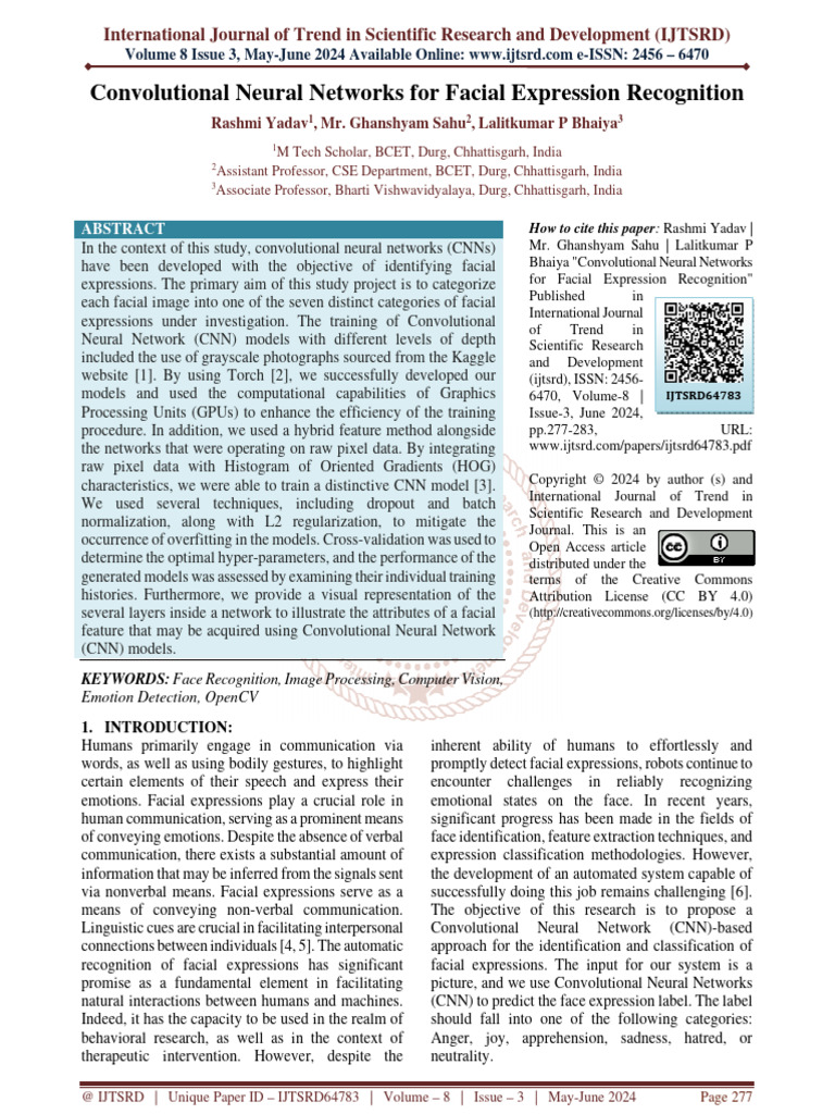 Convolutional Neural Networks For Facial Expression Recognition | PDF ...