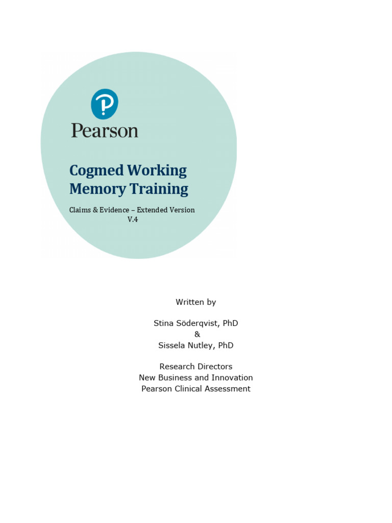 Cogmed Working Memory Training Evidence | PDF | Type I And Type Ii ...