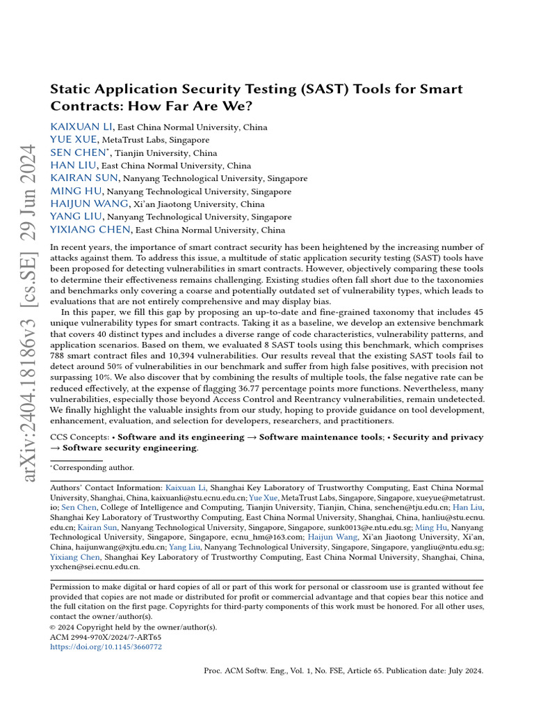 2024issta - Static Application Security Testing (SAST) Tools For Smart ...