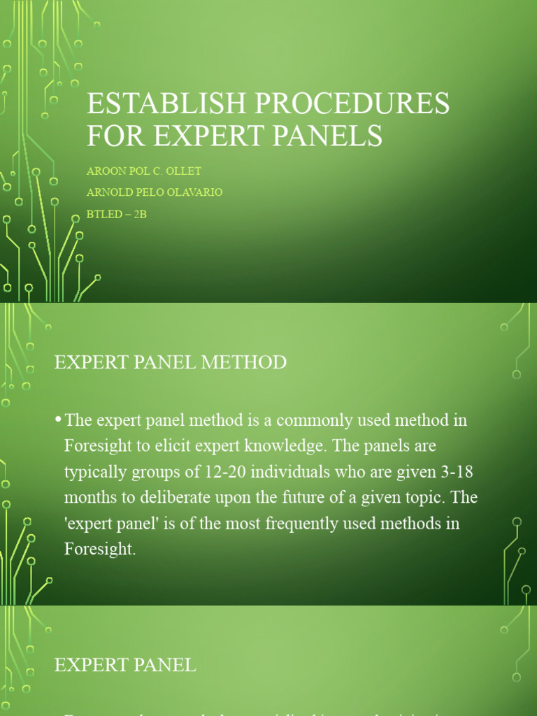 Establish Procedures For Expert Panels Pdf Expert Social Media
