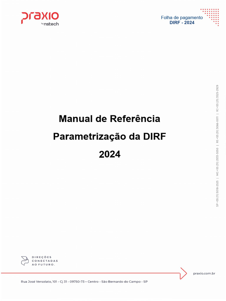 Manual DIRF 2024: Parametrização e Geração | PDF | Férias trabalhistas ...
