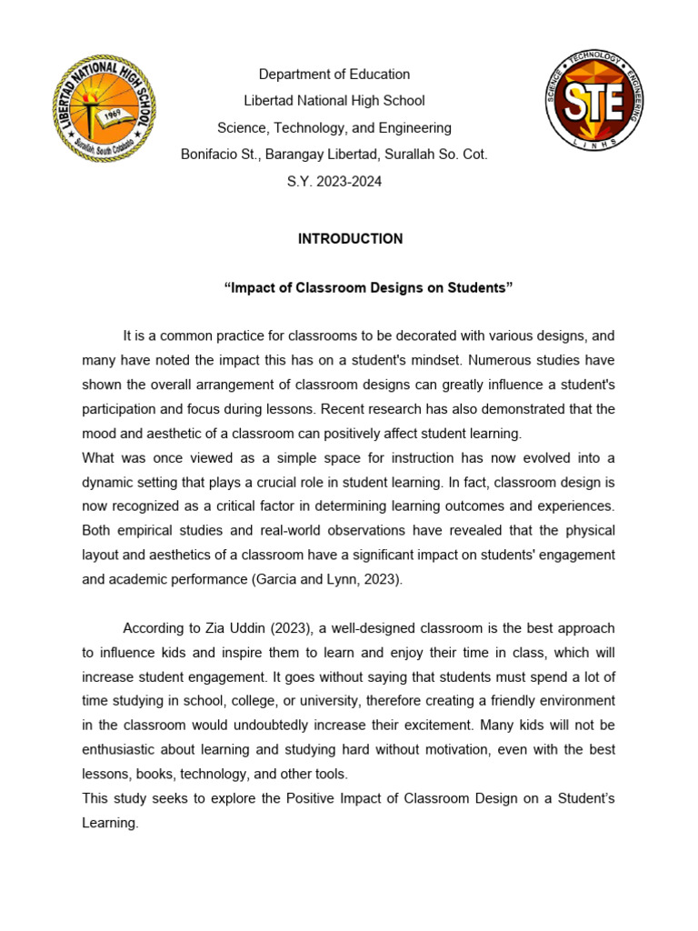Impact of Classroom Design on Learning | PDF | Classroom | Learning