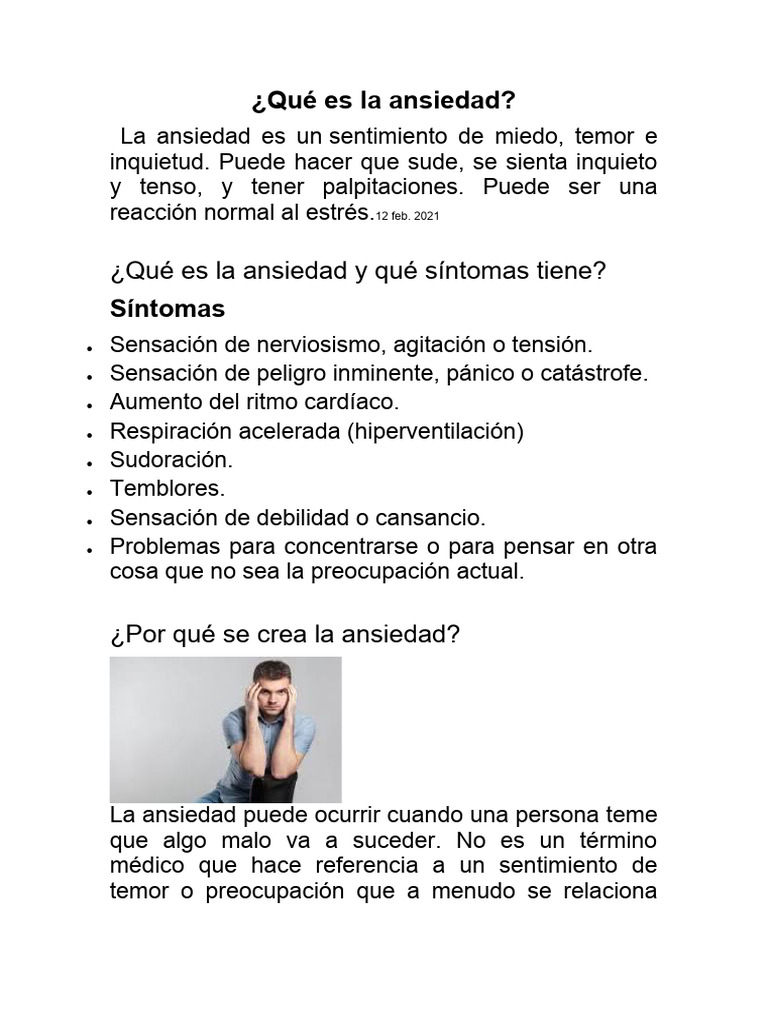 Qué Es La Ansiedad | PDF | Ansiedad | Estrés (biología)