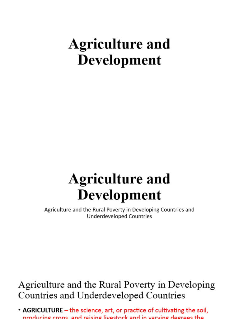 Agriculture's Role in Rural Poverty | PDF | Food And Agriculture ...