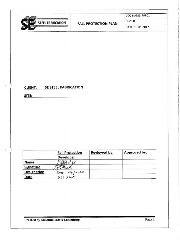 Fall Prptection Plan 2 | PDF
