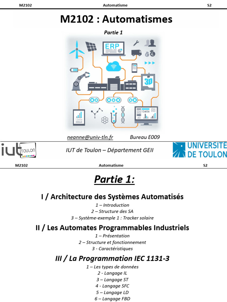 Langages de Programmation Automatisée | PDF | Automate programmable ...
