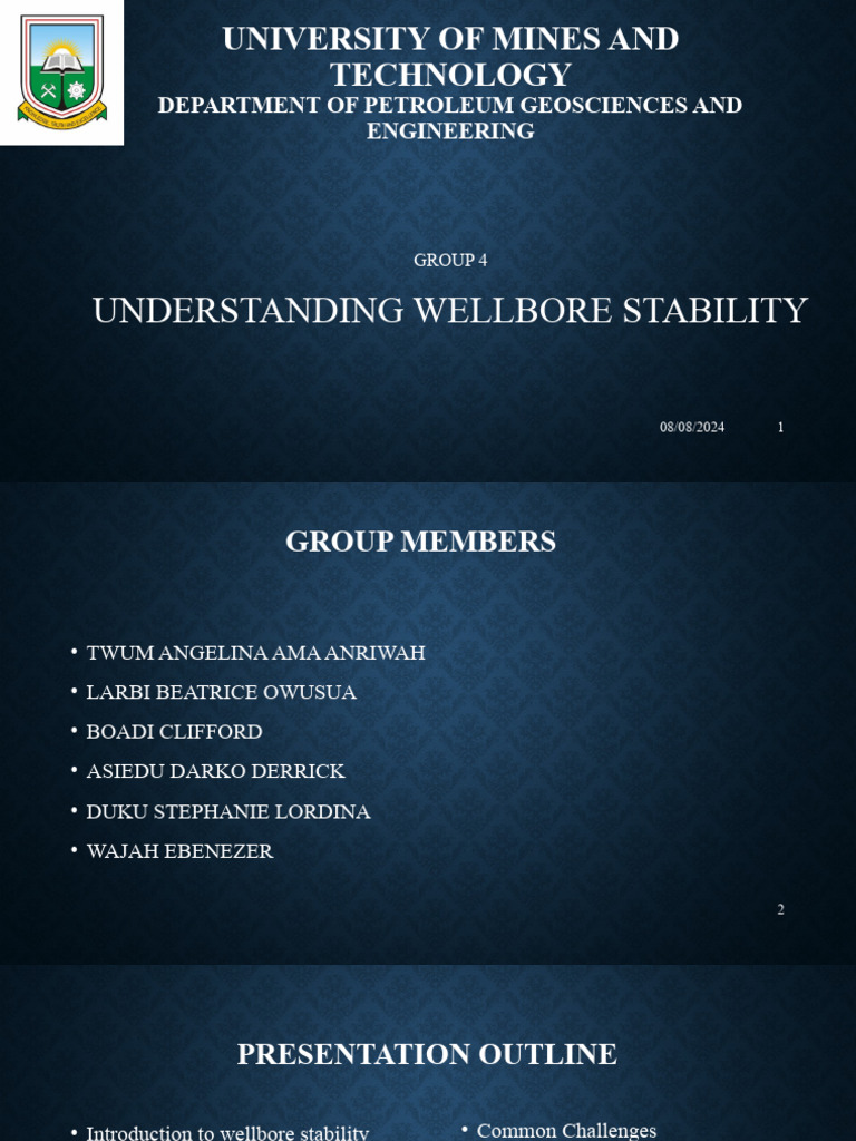 Wellbore Stability Group 4 Final Pdf Oil Well Borehole