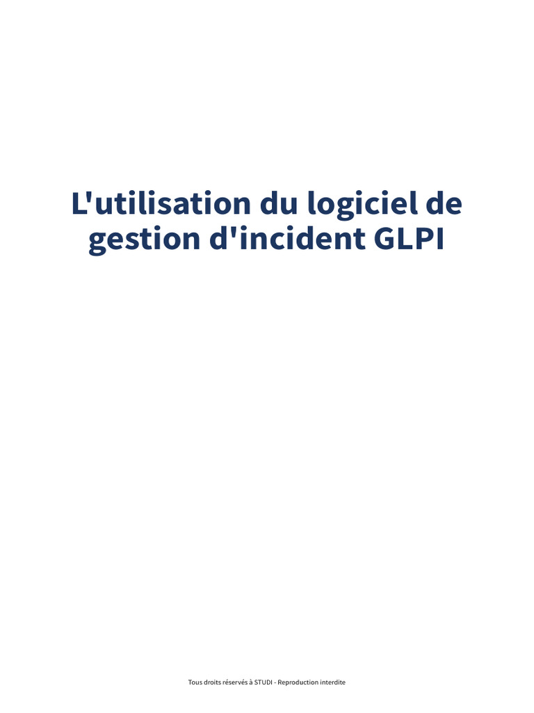 Guide d'utilisation de GLPI pour ticketing | PDF | Informatique | Logiciel