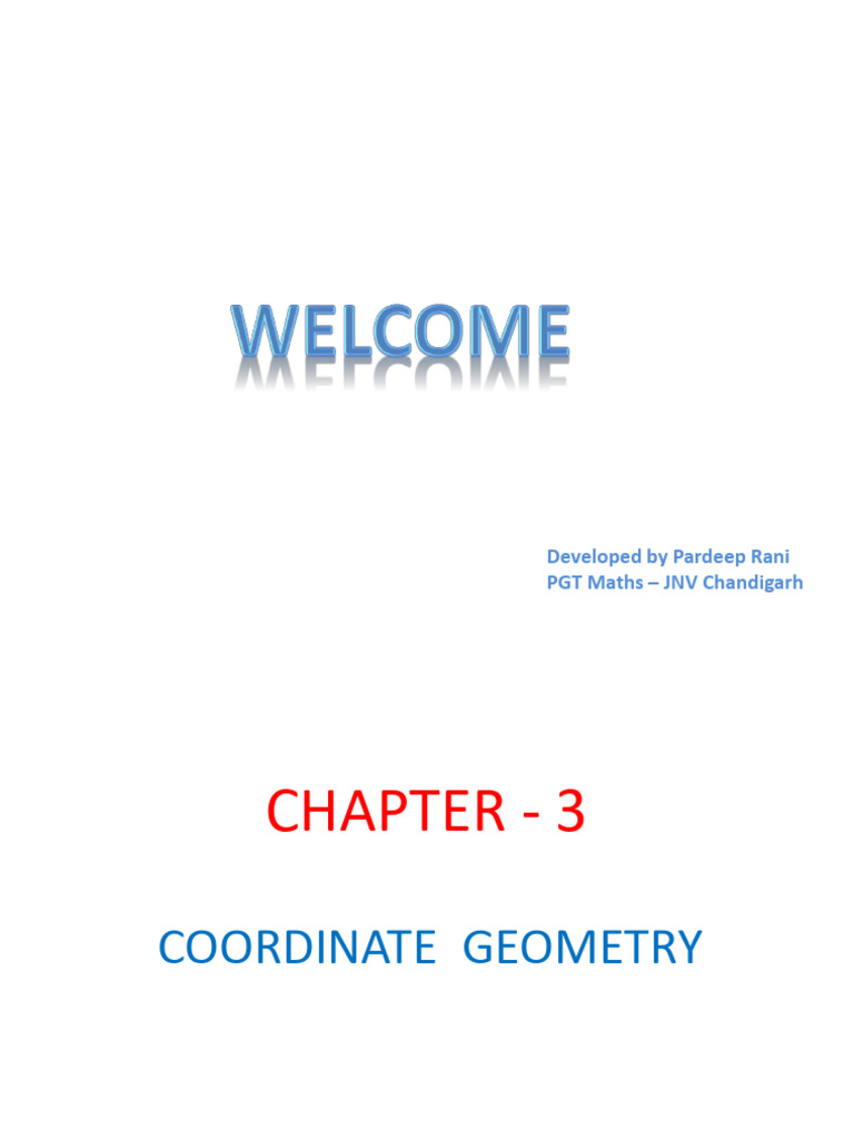 Introduction to Coordinate Geometry | PDF | Cartesian Coordinate System ...