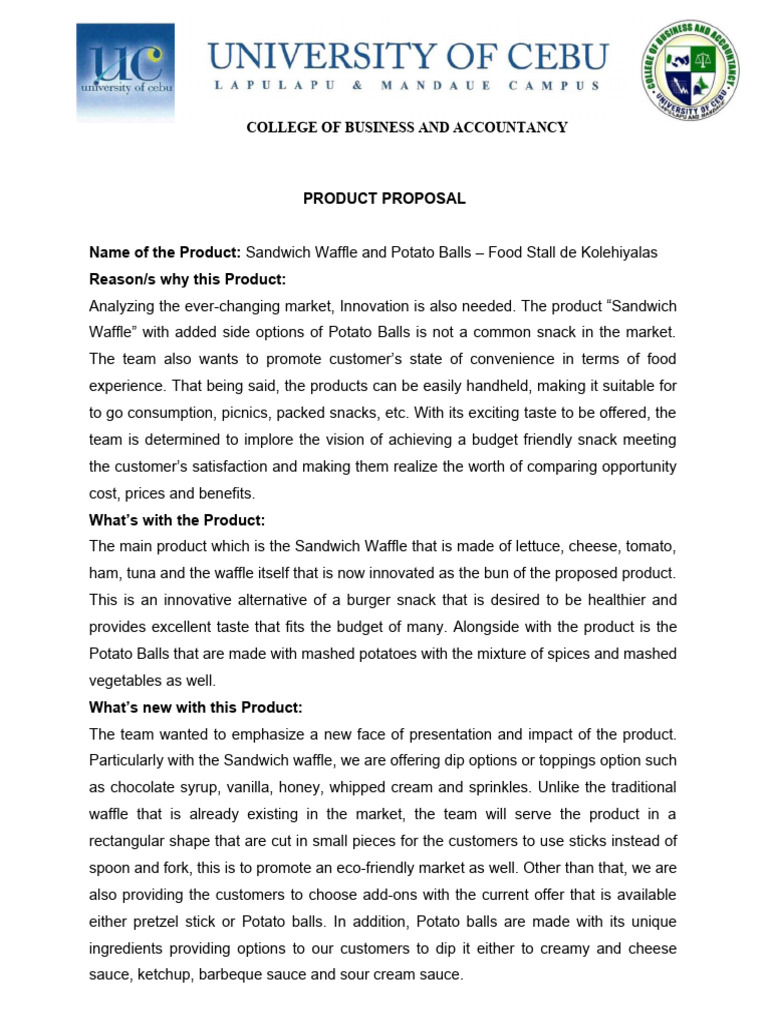 Duck and Waffle Snack Proposal | PDF | Waffle | Cuisine