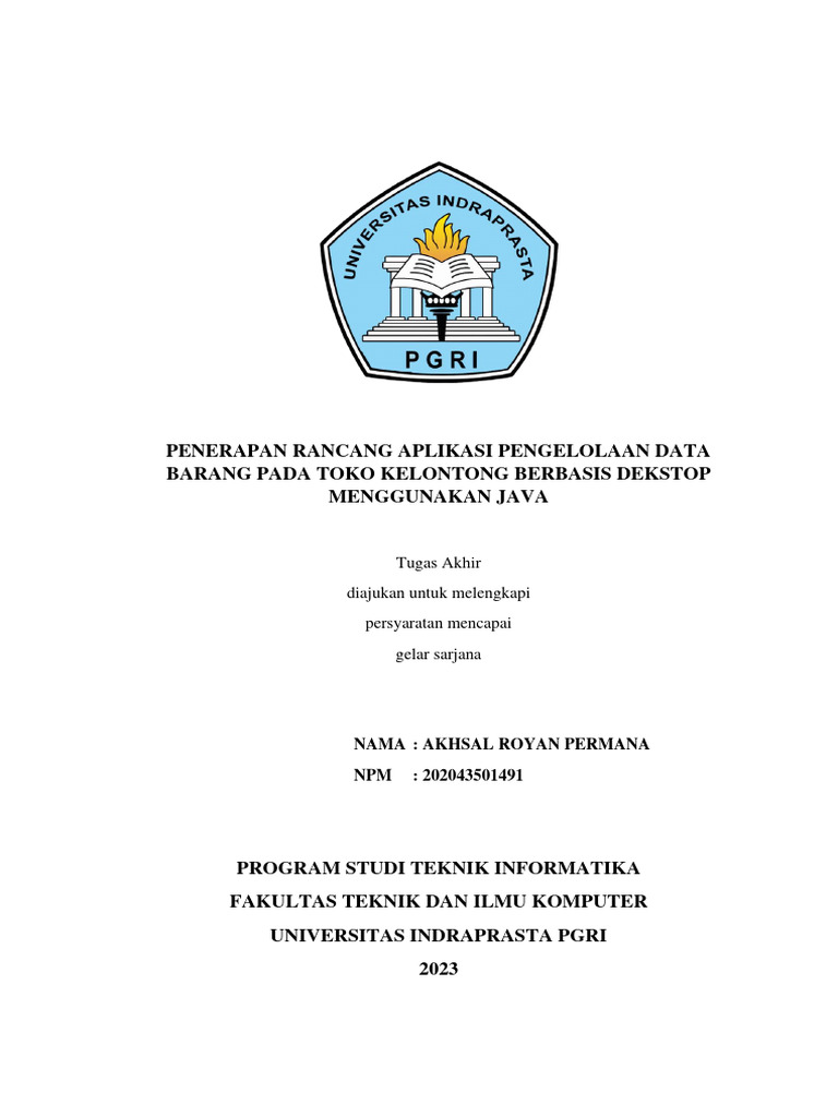 Aplikasi Pengelolaan Data Toko Kelontong | PDF | Bisnis | Komputer