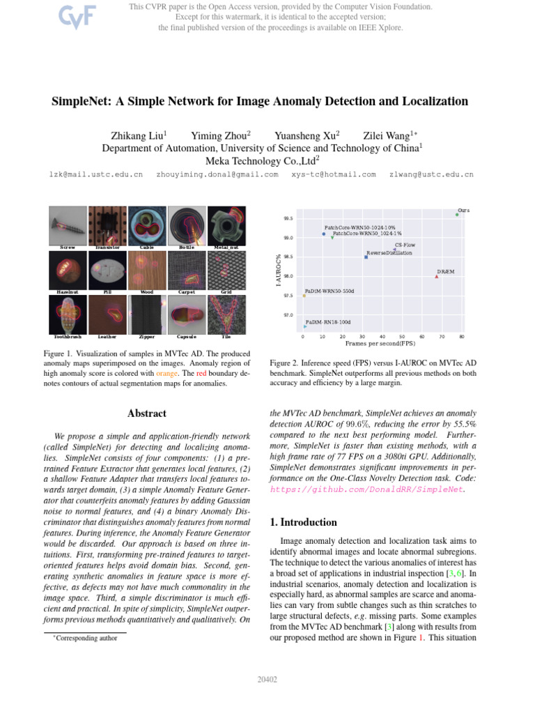 Liu simplenet a simple network for image anomaly detection and