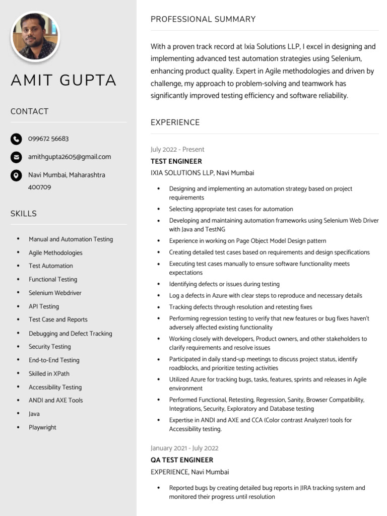 Amit Gupta QA Test Engineer | PDF | Software Testing | Selenium (Software)