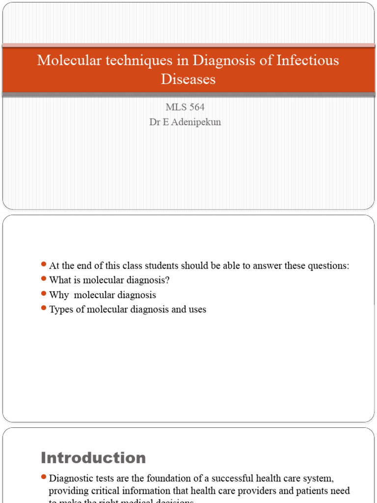 Molecular Diagnosis of Infectious Diseases | PDF | Dna | Dna Sequencing