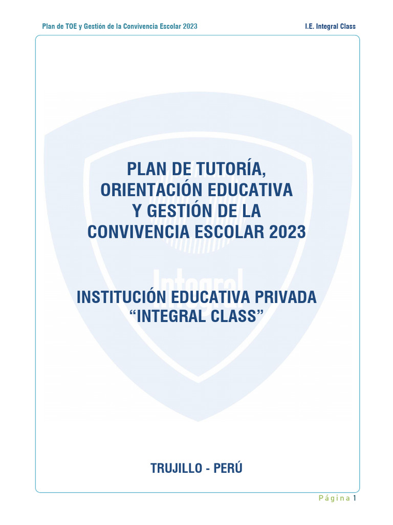 Plan de Convivencia Escolar 2023 | PDF | Escuelas | Violencia