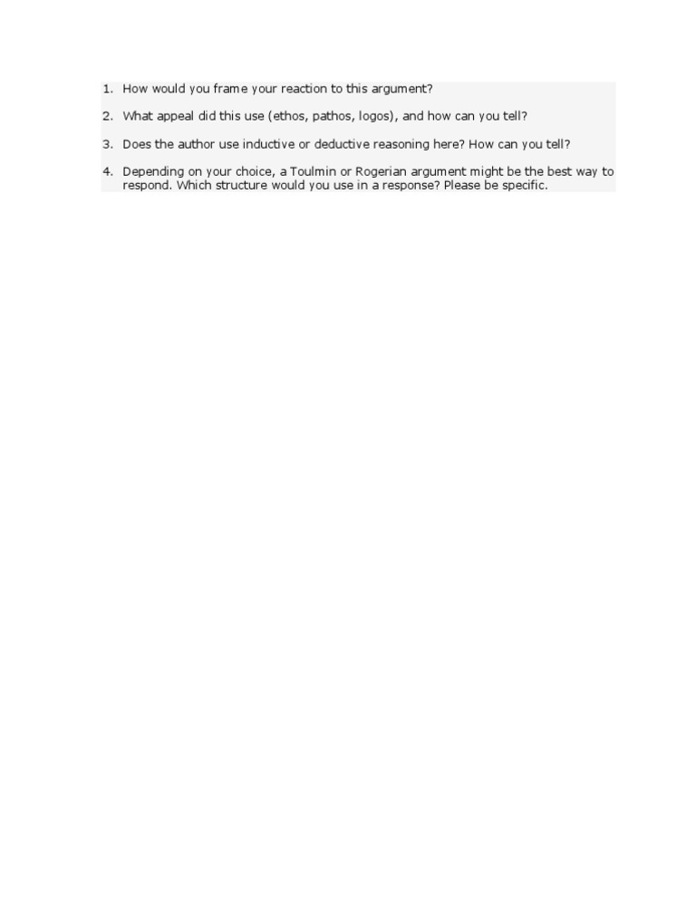 Analyzing Argument Techniques and Responses | PDF
