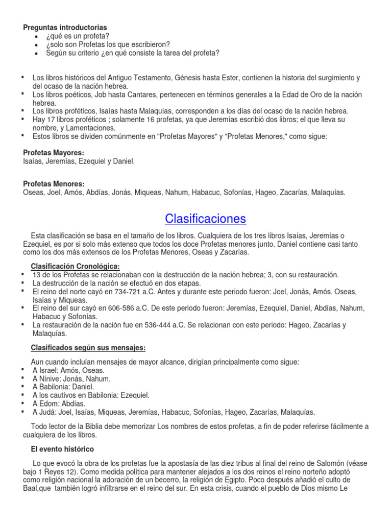 Libros de Profetas Menores en la Biblia | PDF | Doce profetas menores ...