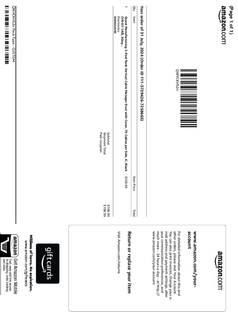 Amazon Order Confirmation - July 2024 | PDF | Receipt | Invoice