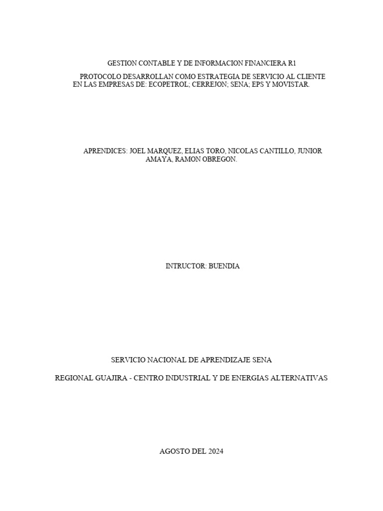 Protocolo de Servicio al Cliente en Empresas | PDF | Servicio al ...
