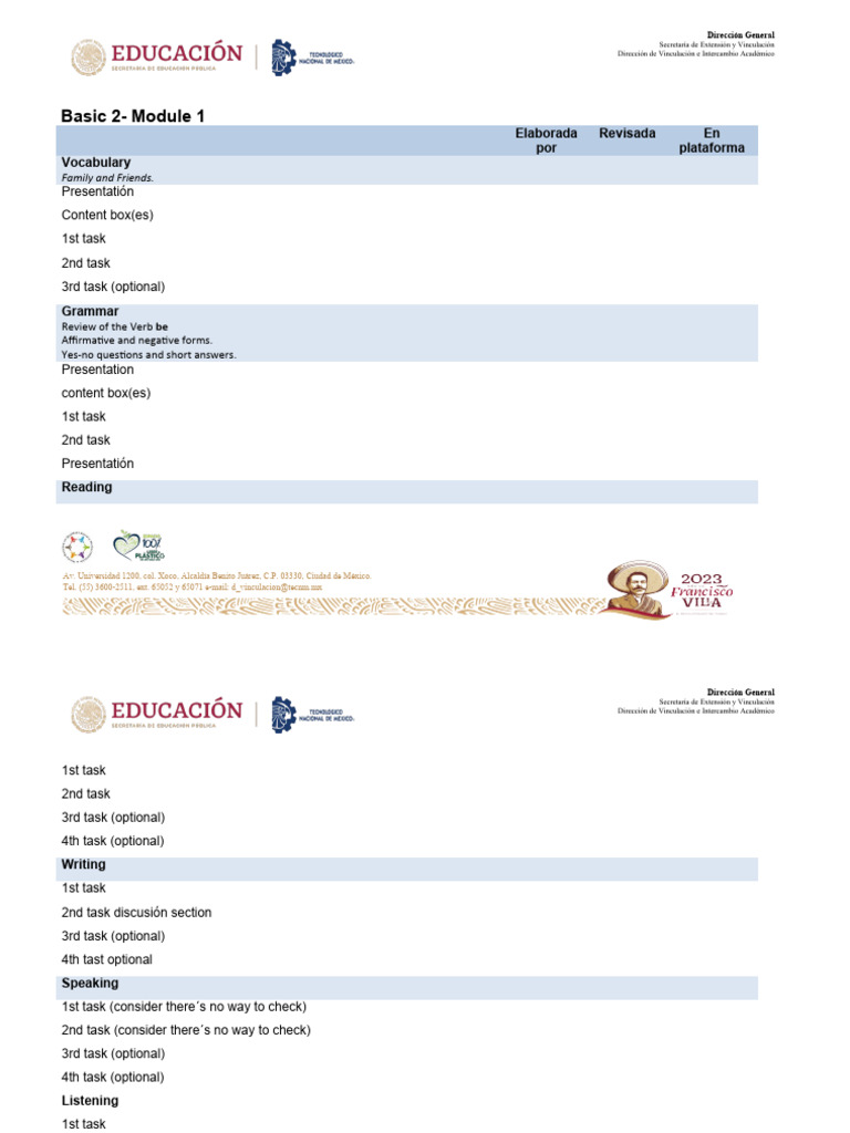 Check List of Basic 2 Contents | PDF