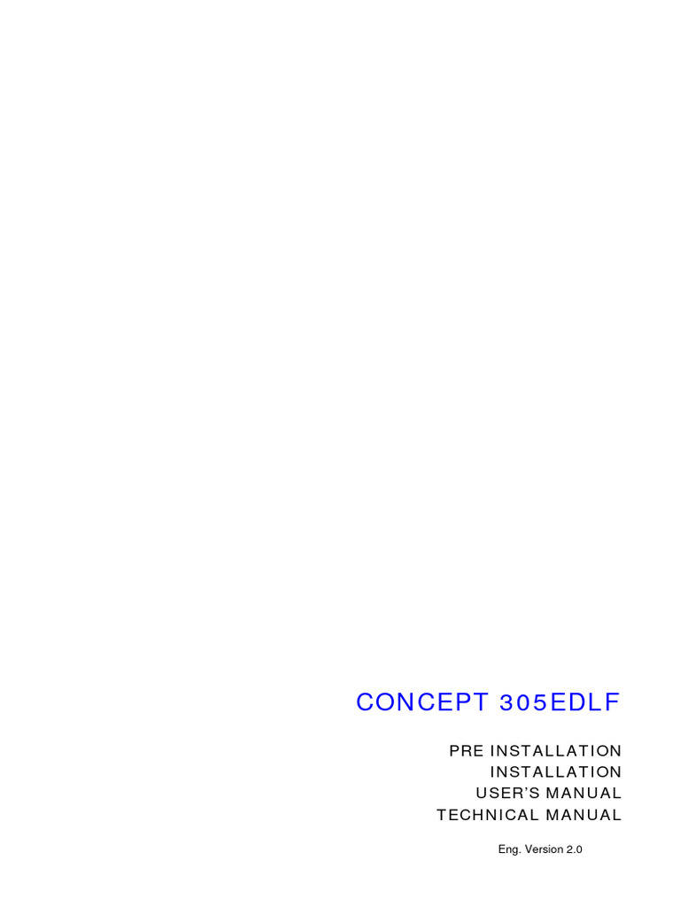 CONCEPT 305EDLF V2 0 Eng Manual PDF Switch Ultraviolet