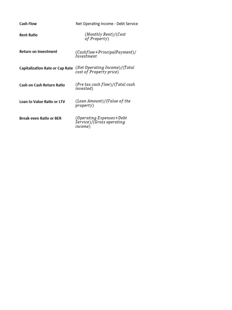 Key Ratios | PDF | Business | Finance & Money Management