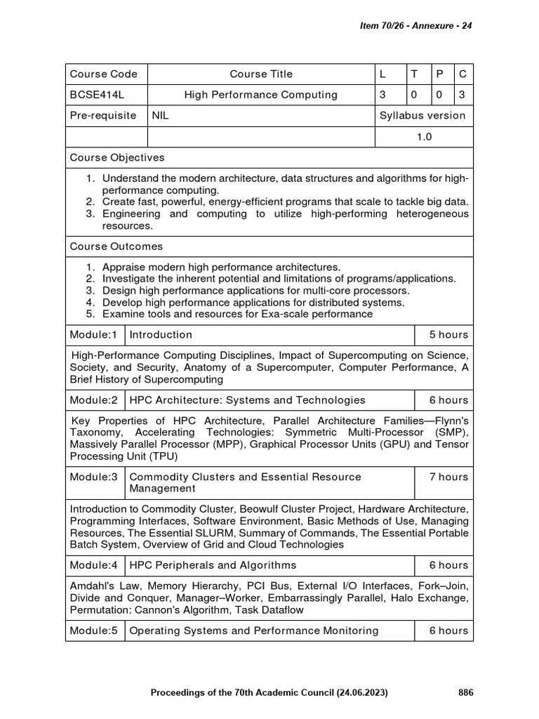 High Performance Computing Syllabus | PDF | Parallel Computing ...