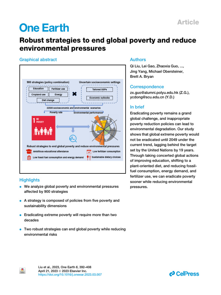 Robust Environmental Strategies To End Poverty | PDF | Poverty ...