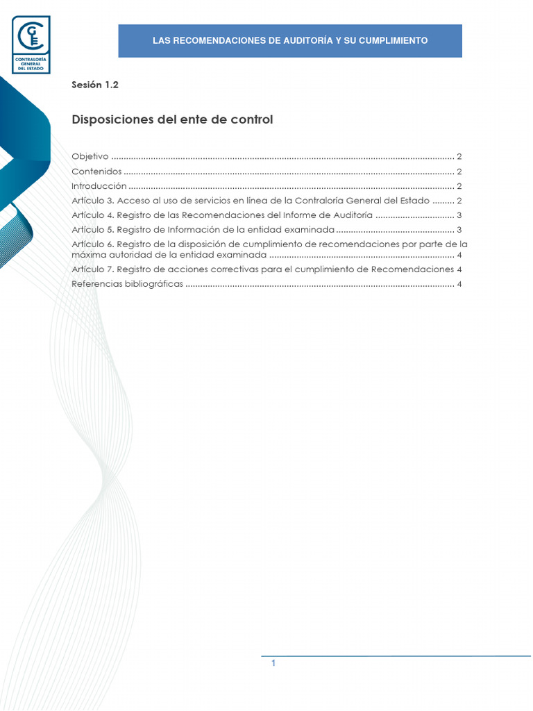 Sesión 1.2 Disposiciones Del Ente de Control | PDF | Auditoría ...