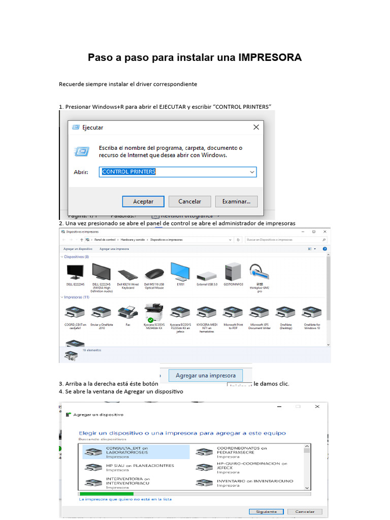 Paso a paso para instalar una IMPRESORA | PDF