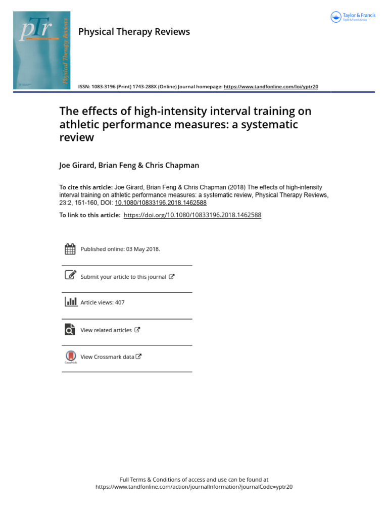 HIIT Effects on Athletic Performance Review | PDF | High Intensity ...