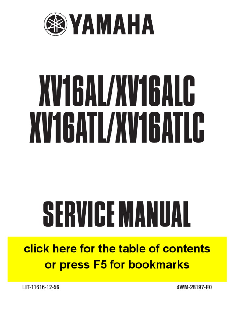ヤマハ XV1600A サービスマニュアル　5JA3 5JA-28197-J0 RoadStar XV16A Service Manual | PDF | Screw | Clutch