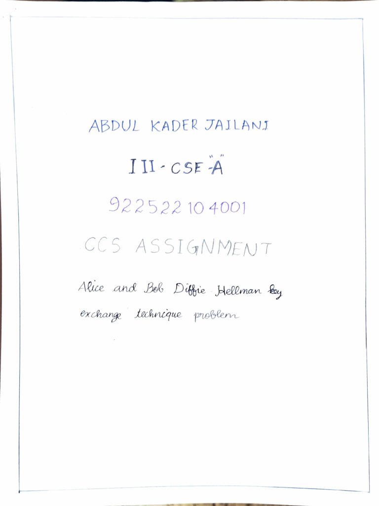 CCS Assignment | PDF