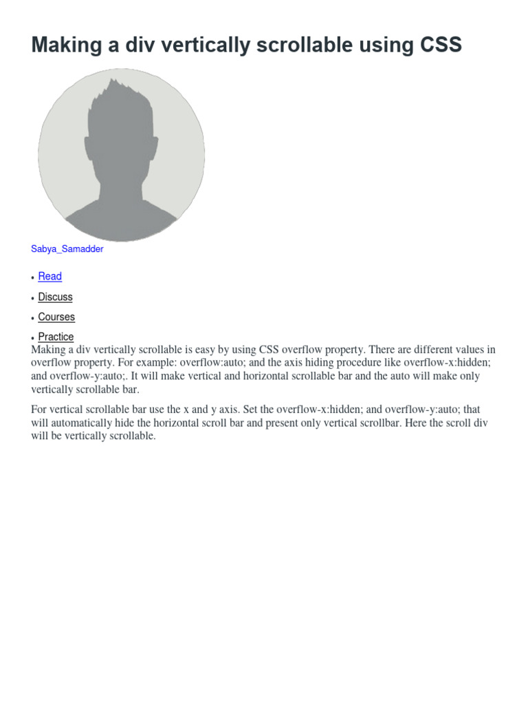 Vertically Scrollable Div with CSS | PDF | Web Development | Software