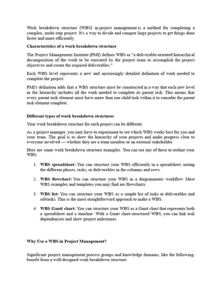 Understanding Work Breakdown Structure in Projects | PDF | Project ...