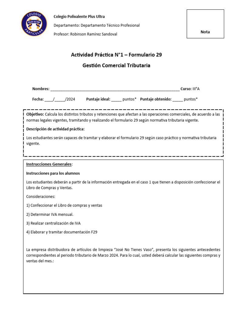 Actividad Práctica: Formulario 29 | PDF | Factura | Documentos ...