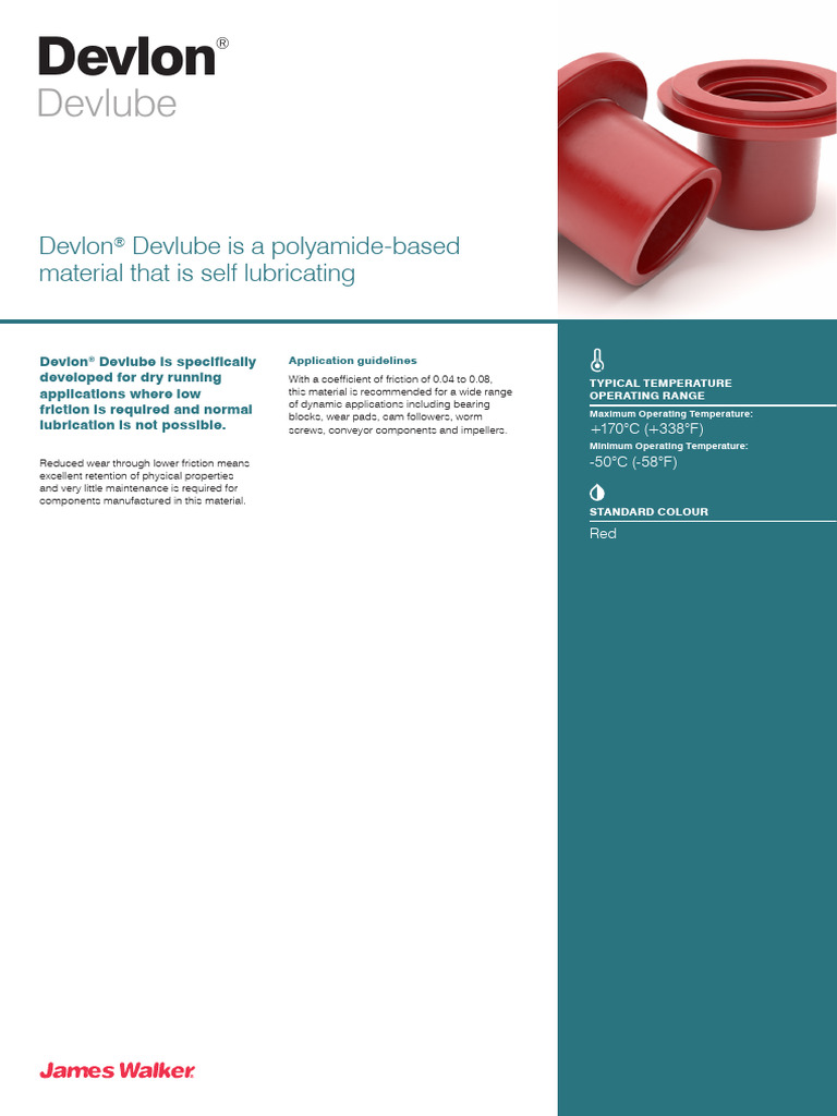 Devlon® Devlube Material Overview | PDF | Strength Of Materials | Friction