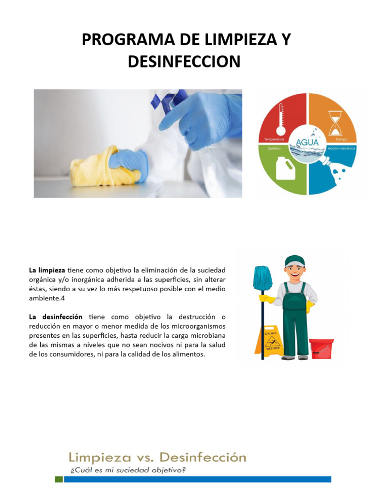 Guía de Limpieza y Desinfección Alimentaria | PDF | Agua | Alimentos