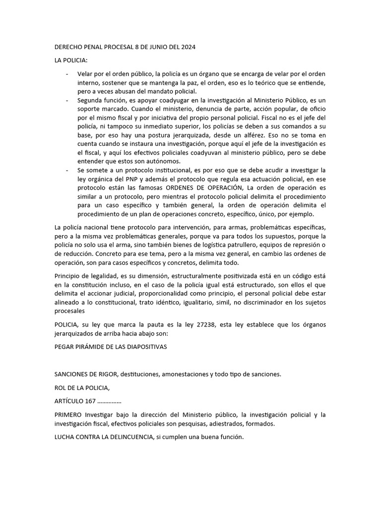 Funciones y Derechos en el Proceso Penal | PDF | Policía | Fiscal