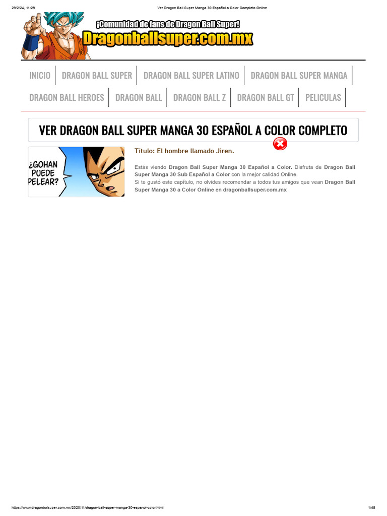 Ver Dragon Ball Super Manga 30 Español A Color Completo Online | PDF ...