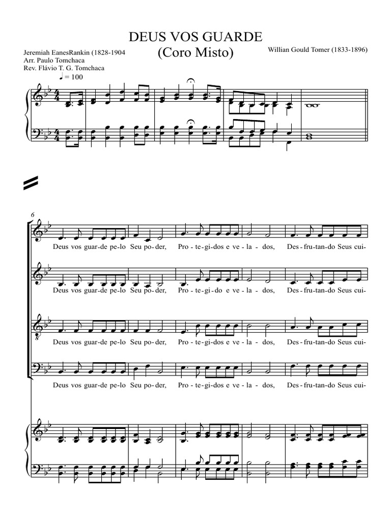 Deus Vos Guarde - Coro Misto (2) - Partitura Completa | PDF
