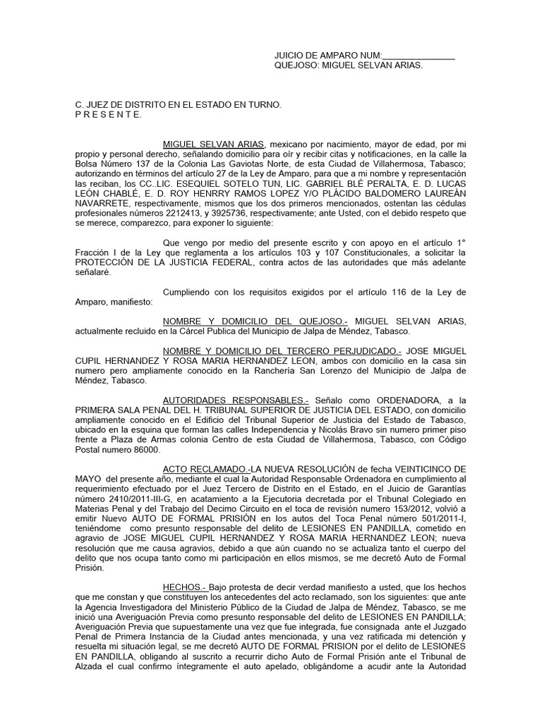 Amparo | PDF | Sentencia (ley) | Justicia