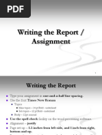 Writing The Report / Assignment