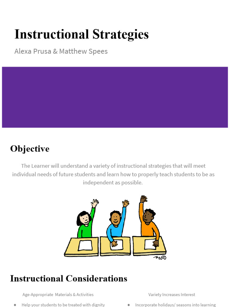 Instructional strategies pdf learning behavior modification