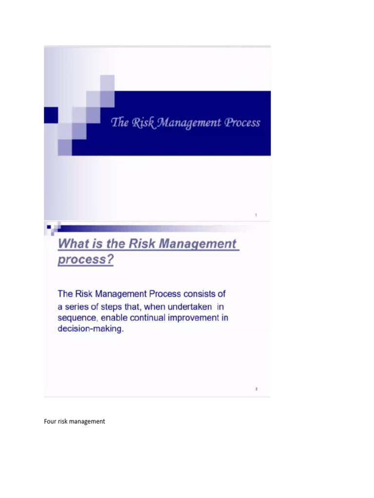 Four Steps in Risk Management Process | PDF