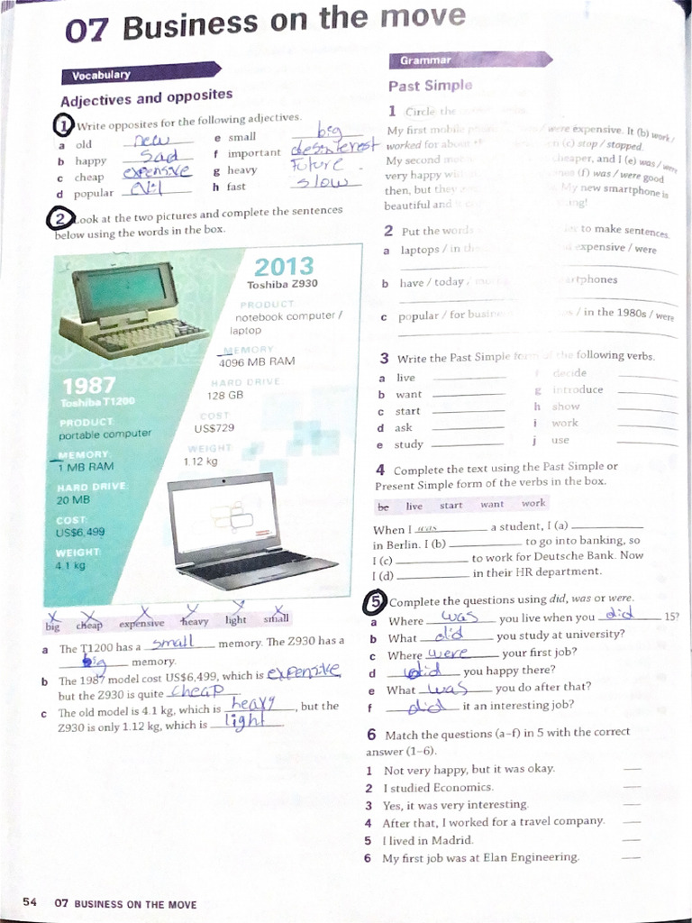 Homework Pag.54 Ejer. 1,2 and 5 | PDF