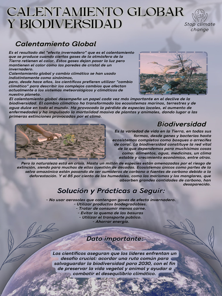 Impacto del Calentamiento Global en Biodiversidad | PDF | Gases de ...