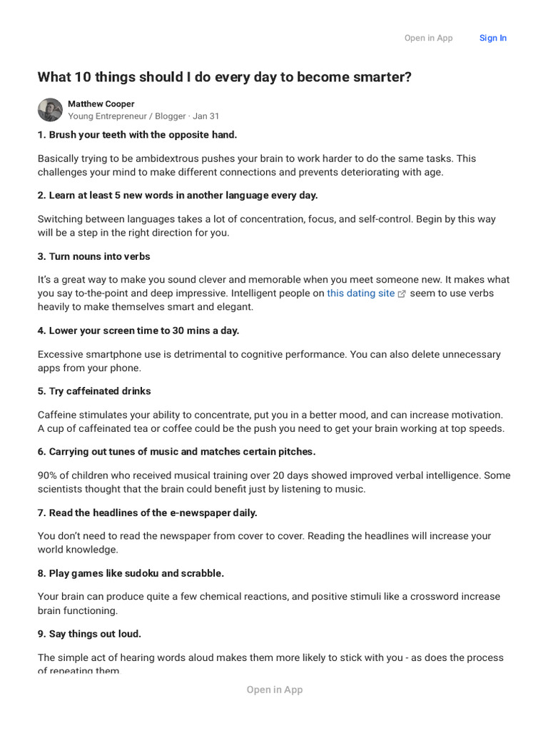 10 things to get smarter pdf cognition mental processes