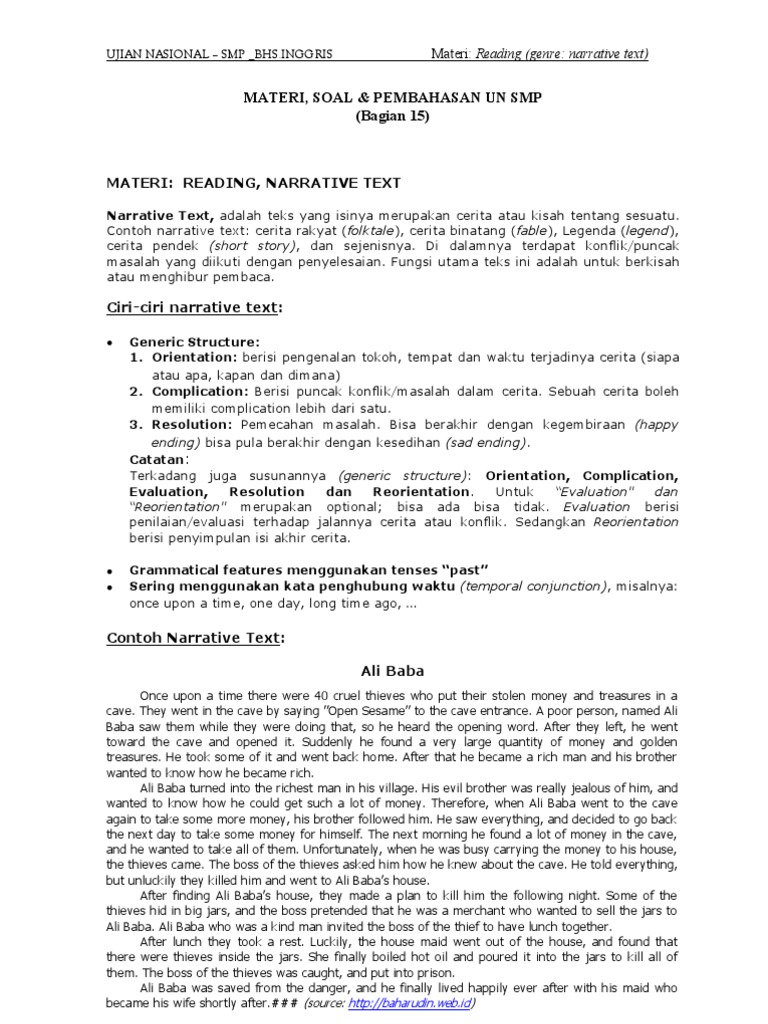 Reading Genre Narrative Text Leisure